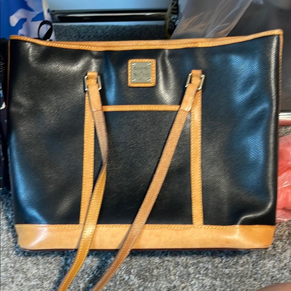 Dooney & Bourke Black and Brown Leather Tote